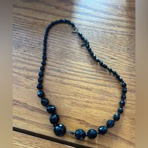 Vintage Black faceted black Chocker